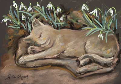 gina_wright_cat_and_snowdrops_pastel.jpg