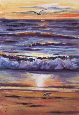 gina_wright_waves_at_sunset_acrylic_and_pastel.jpg